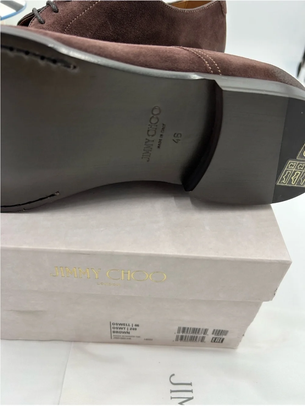 Men’s Jimmy Choo cap toe burnished Oxford size 46 made in Italy